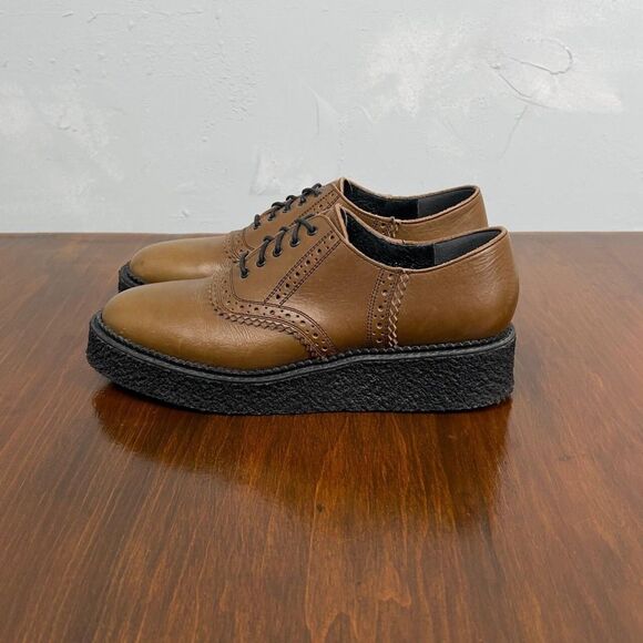 Y's Yohji Yamamoto A/W 2013 Crepe Sole Brown Leather Derbies - Y's 4, US W 6.5 - Picture 1 of 9